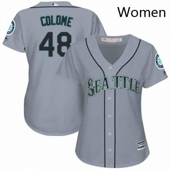 Womens Majestic Seattle Mariners 48 Alex Colome Replica Grey Road Cool Base MLB Jersey